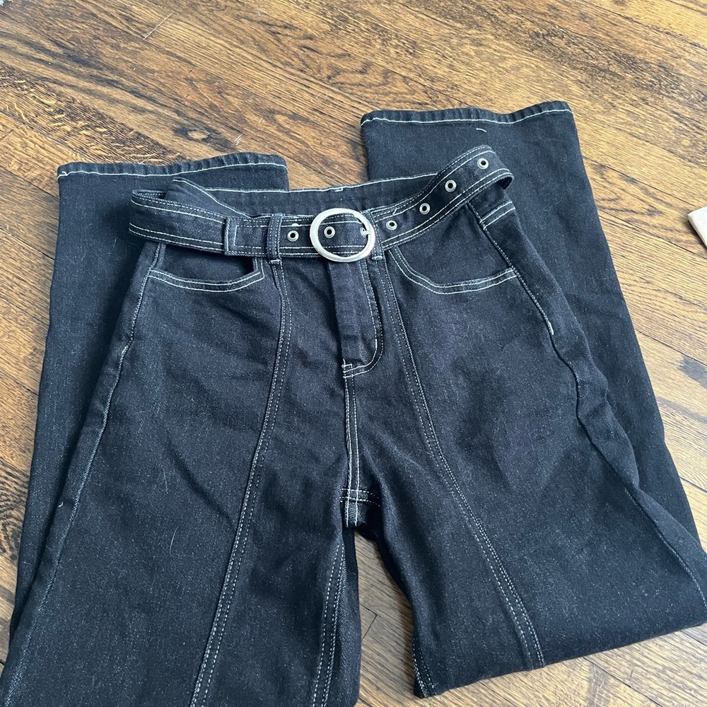 Commense Black Jeans with Belt